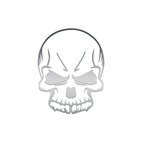 Skeleton Skull Sticker Vinyl Decal Notebook Car Window Laptop 3" x 4" (Silver)