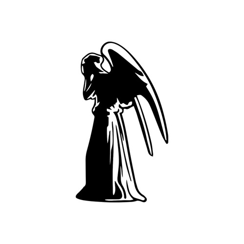 Weeping Angel Silhouette DW Sticker Vinyl Decal Notebook Car Window Laptop 2.75"x 5" (Black)