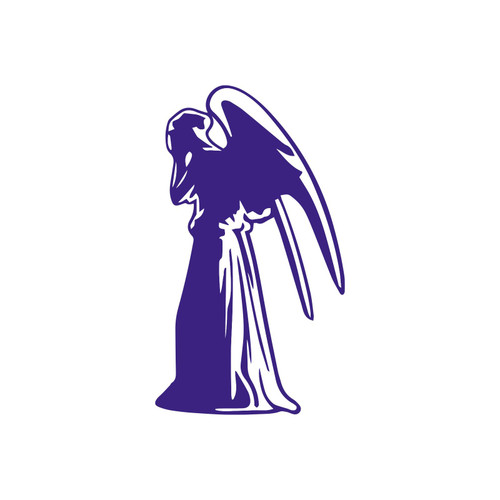 Weeping Angel Silhouette DW Sticker Vinyl Decal Notebook Car Window Laptop 2.75" x 5" (Purple)