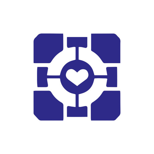 Companion Heart Cube Sticker Vinyl Decal Notebook Car Window Laptop 5" x 5" (Blue)