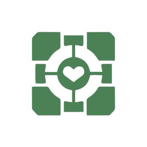 Companion Heart Cube Sticker Vinyl Decal Notebook Car Window Laptop 5" x 5" (Green)