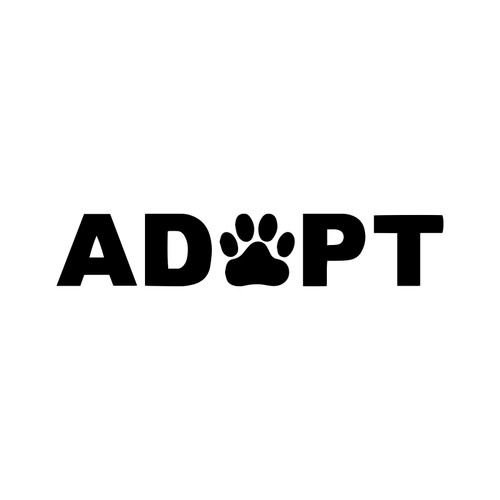 Adopt Dog Cat Paw Print Sticker Vinyl Decal Notebook Car Window Laptop 6"x 1" (Black)