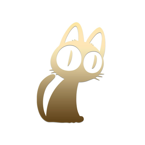 Kuroneko Sama Cat Silhouette Sticker Vinyl Decal Notebook Car Window Laptop 3.5" x 5" (Gold)