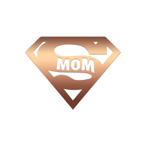 Super Mom Sticker Vinyl Decal Notebook Car Window Laptop 4" x 3" ((Copper))
