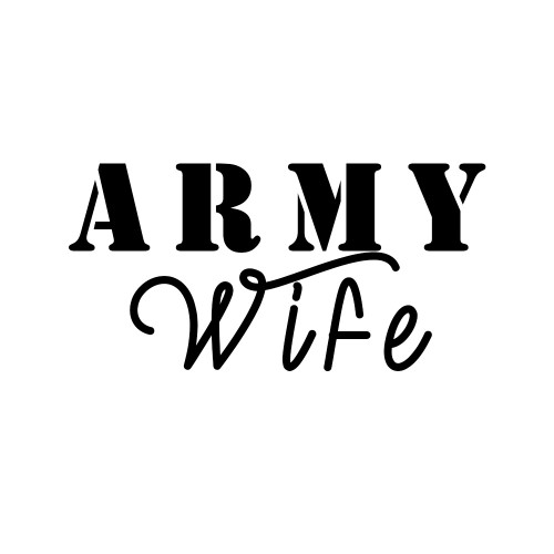 Military Spouse Army Wife Soldier Vinyl Sticker Car Decal (6" White)
