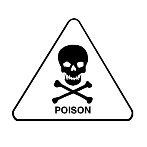 Poison Skull Crossbones Danger Hazard Symol 6" Vinyl Sticker Car Decal (6" Black)