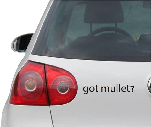 INDIGOS UG Car Sticker - Bumper - Decal - JDM - Die Cut - Got Mullet? Funny Haircut Redneck Auto Sticker - Black - 149mm x30mm