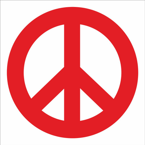 INDIGOS UG Car Sticker - Bumper - Decal - JDM - Die Cut - Peace Sign Symbol Auto Fenster Laptop Sticker - red - 88mmx 88mm