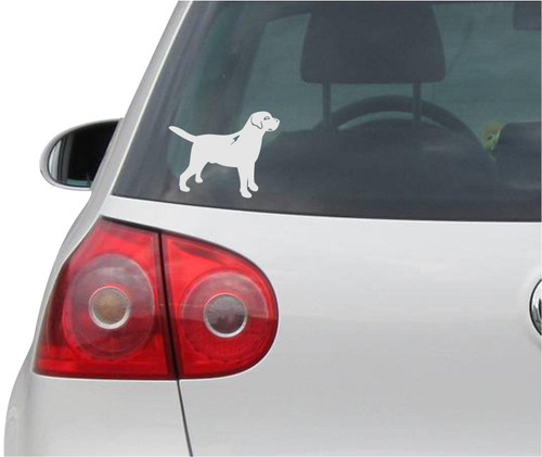 INDIGOS UG Car Sticker - Bumper - Decal - JDM - Die Cut - LAB - Dog - Vinyl - Auto Tuning - Silver - 139mm x 109mm