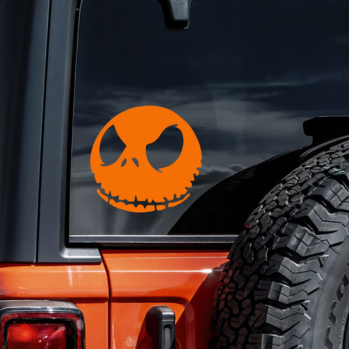 Jack Skellington Decal Vinyl Sticker Auto Car Truck Wall Laptop | Orange | 5.5" x 5"
