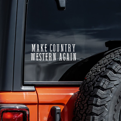 Make Country Western Again Decal Vinyl Sticker Auto Car Truck Wall Laptop | White | 8" x 3.25"