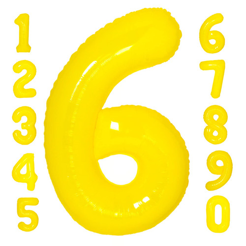 40 Inch Yellow Number 6 Balloon Large Size Jumbo Digit 6 Mylar Foil Helium Yellow Balloons for 6th Birthday Party Celebration Decorations Graduations Anniversary Baby Shower Photo Shoot for Girls