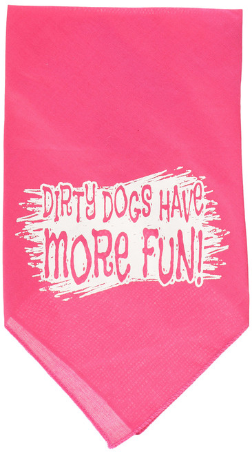 Mirage Pet Products Dirty Dog Screen Print Bandana for Pets, Small, Bright Pink