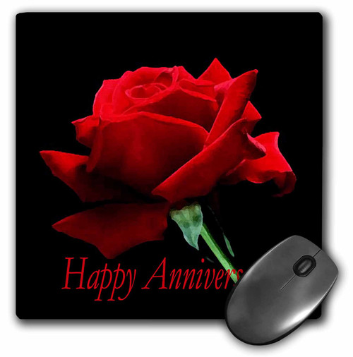 3dRose LLC 8 x 8 x 0.25 Inches Happy Anniversary Mouse Pad (mp_3656_1)