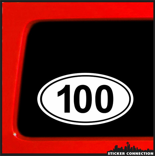Sticker Connection | Century Biking Sticker 100 Miles Bumper Sticker Decal for Car, Truck, Window, Laptop | 3.7"x6.7" (White)