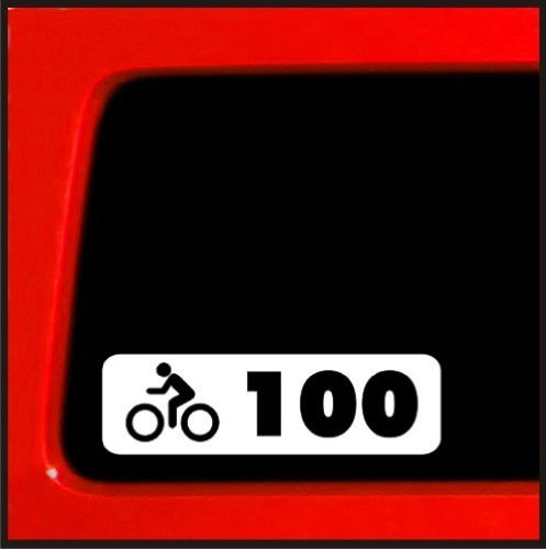Sticker Connection | Century Biking Sticker Bumper Sticker Decal for Car, Truck, Window, Laptop | 2"x7" (White)