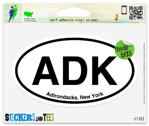ADK Adirondacks New York Oval Vinyl Car Bumper Window Sticker 5" x 3"