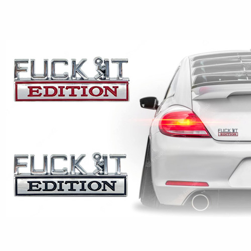 Yungeln 2Pcs Fuck IT Edition Emblem,Car Exterior Emblems Badge 3D Sticker Decal,3D Stickers for Auto Fender Bumper, Cool Badge Decoration Decal Fit for All Car Truck SUV
