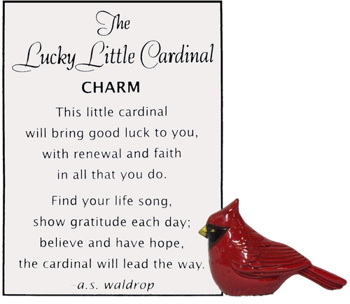 Ganz The Lucky Little Cardinal Charm with Story Card New