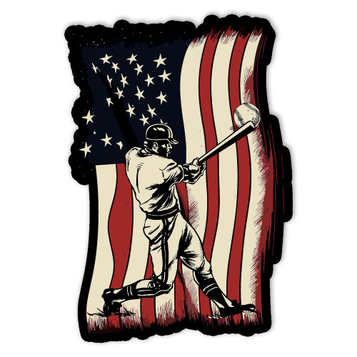 CVHoming Sticker, American Flag Baseball Team Baseball Good Player Sport Sticker, Funny Vinyl Decal, Sticker Decal Car Laptop Wall Window Bumper Sticker