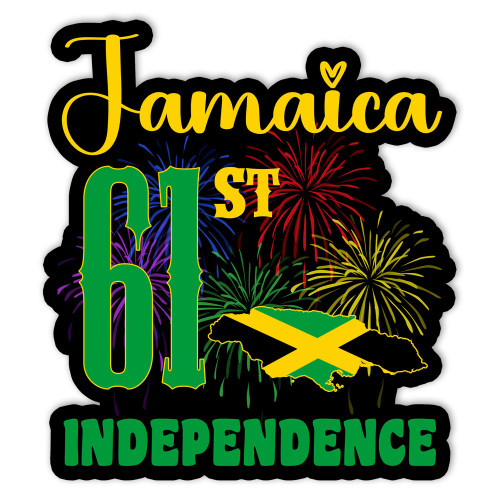 CVHoming Sticker, Jamaica 61St Independence Day Celebration Jamaican Flag Sticker, Sticker Maker, Stickers for Laptop, Guitar, Motorcycle, Bike, Skateboard, Luggage, Phone, Hydro Flask