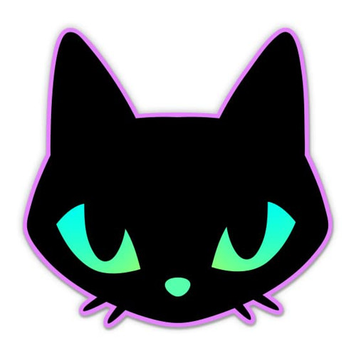 Gothic Cat Cute Space Galaxy Pretty Kitty - 3" Vinyl Sticker - for Car Laptop Water Bottle Phone - Waterproof Decal