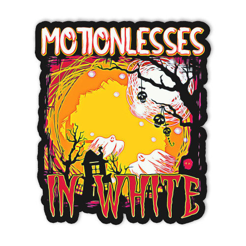 Nhi79art, Funny Motionlesses in White Halloween Pumpkin Scary Sticker, Stickers for Girls, Sticker Decal Car Laptop Wall Window Bumper Sticker