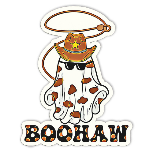 Boo Haw Western Ghost Cute Cowboy Dairy Halloween Sticker, Stickers for Girls, Sticker for Merchandise Accessories Decal Decor Gifts Idea for Adults Ladies Kids Teens