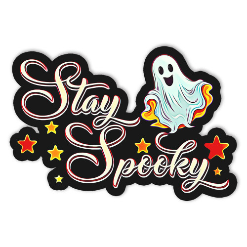Stay Spooky Funny Halloween Cute Boo Groovy Vintage Sticker, Bumper Sticker for Car Women, Stickers for Water Bottles,Skateboards and Notebooks, Laptop Stickers