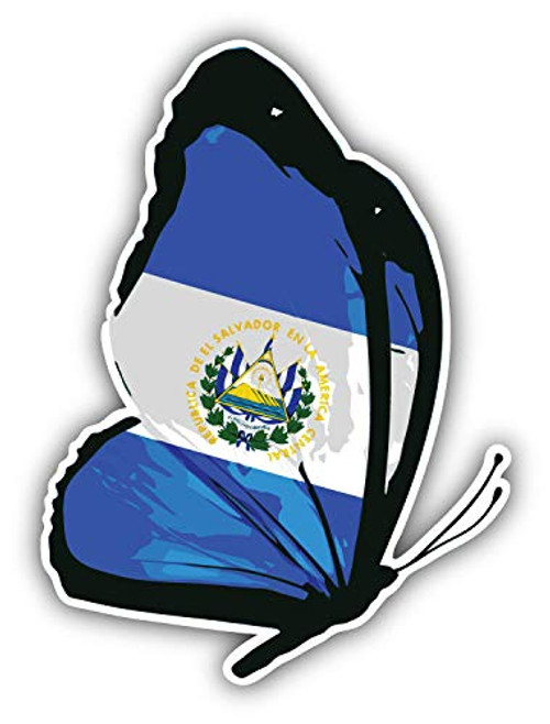 JJH Inc El Salvador Flag Butterfly Vinyl Decal Sticker Waterproof Car Decal Bumper Sticker 5" JJH Inc El Salvador Flag Butterfly Vinyl Decal Sticker Waterproof Car Decal Bumper Sticker 5"