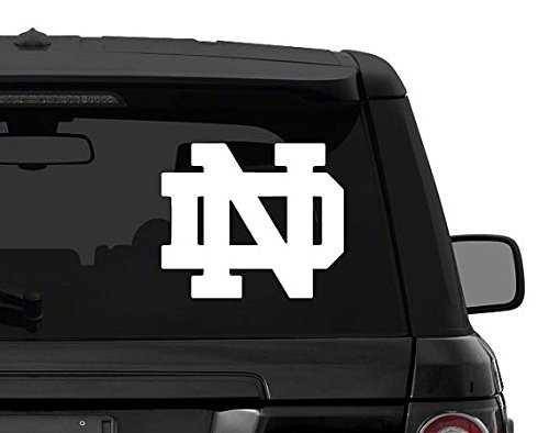 Notre Dame ND Logo - Vinyl 4" wide (Color: WHITE) decal laptop tablet skateboard car windows stickers