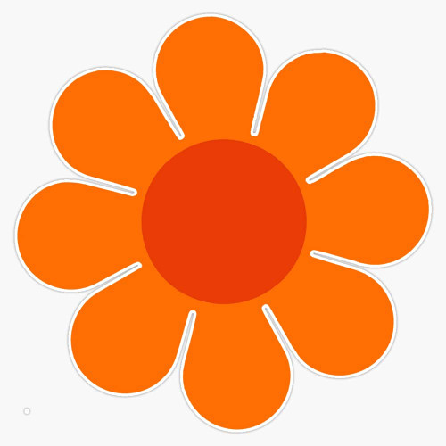 Orange On Orange Hippie Flower Daisy Vinyl Waterproof Sticker Decal Car Laptop Wall Window Bumper Sticker 5"