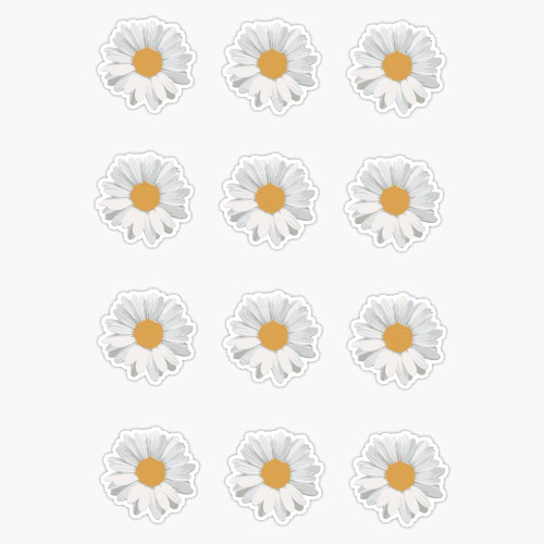 EB Store Small White Daisy Flower Set Vinyl Waterproof Sticker Decal Car Laptop Wall Window Bumper Sticker 5inch (EBSTORE-STICKERS-2289)