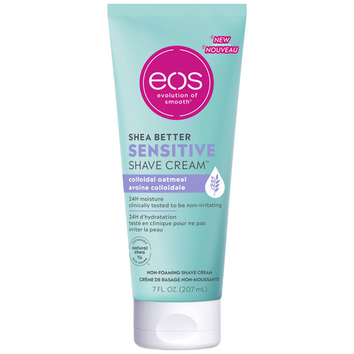eos Shea Better Sensitive Shaving Cream, Women's Shave Cream, Fragrance-Free, Skin Care and Lotion with Colloidal Oatmeal, 24-Hour Hydration, 7 fl oz
