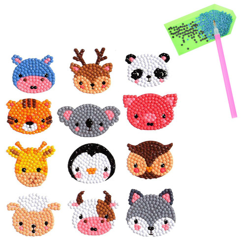 cobee 5D Diamond Painting Stickers, 12PCS Diamond Art Mosaic Stickers Animals Gem Diamond Art 5D DIY Diamond Painting Kits Digital Diamond Paint by Numbers Kits for Children Adult Beginners(Style-A) cobee 5D Diamond Painting Stickers, 12PCS Diamond Art Mosaic Stickers Animals Gem Diamond Art 5D DIY Diamond Painting Kits Digital Diamond Paint by Numbers Kits for Children Adult Beginners(Style-A)