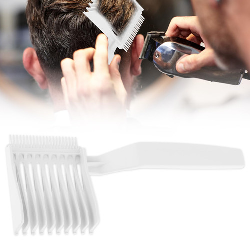 Barber Fade Combs, Professional Hair Cutting Comb Curved Positioning Clipper Comb Heat Resistant Flat Top Comb Hair Clipper Cuts Tools for Men Salon Hairdressing, Barber or At Home (White)