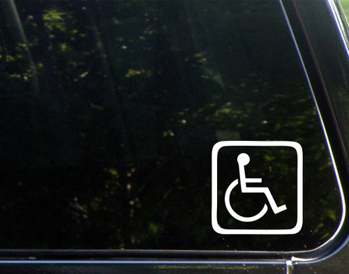 Handicap Logo - 4" x 4" - Vinyl Die Cut Decal/Bumper Sticker for Windows, Cars, Trucks, Laptops, Etc. Handicap Logo - 4" x 4" - Vinyl Die Cut Decal/Bumper Sticker for Windows, Cars, Trucks, Laptops, Etc.