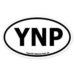 Yosemite National Park Oval car Bumper Sticker 5" x 3"