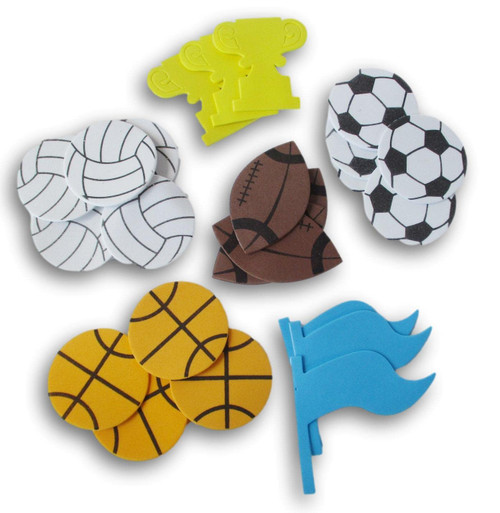 Sports Balls Foam Stickers for Crafts - Football, Basketball, Volleyball, Soccer - 24 Pieces Sports Balls Foam Stickers for Crafts - Football, Basketball, Volleyball, Soccer - 24 Pieces