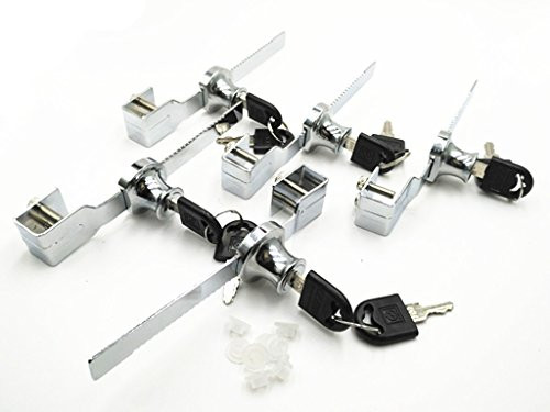 XJS Drawer Display Case Showcase Serrated Type Sliding Glass Door Lock w Keys 5pcs (140x30x43mm)