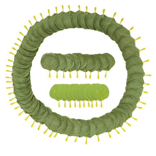 KALIONE 100 PCS Artificial Eucalyptus Leaves, Green Eucalyptus Leaves, Fake Eucalyptus Leaves for Decoration, Eucalyptus Leaves Artificial Bulk for DIY Party Shower Wedding Table Garden Decoration