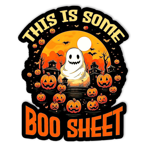 This is Some Boo Sheet Angry Ghost Funny Halloween Spooky Season AS29935 Stickers for Water Bottles, Skateboards and Notebooks, Laptop Stickers