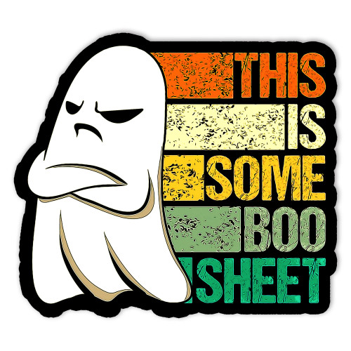 This is Some Boo Sheet Ghost Halloween Funny Retro Spooky AS29936 Stickers for Water Bottles, Skateboards and Notebooks, Laptop Stickers