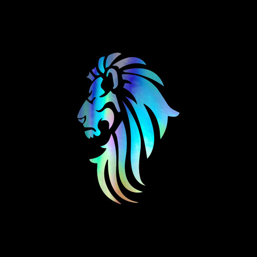 Lion Head Silhouette Vinyl Decal Notebook Car Laptop 3.75" x 5.5" (Holographic) Lion Head Silhouette Vinyl Decal Notebook Car Laptop 3.75" x 5.5" (Holographic)