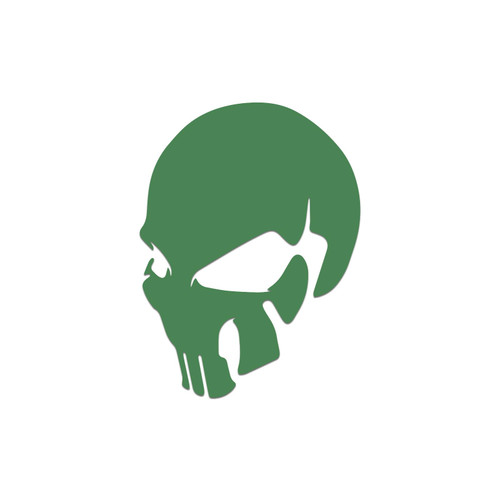 Skull Silhouette Vinyl Decal Notebook Car Laptop 4" x 5.5" (Green)