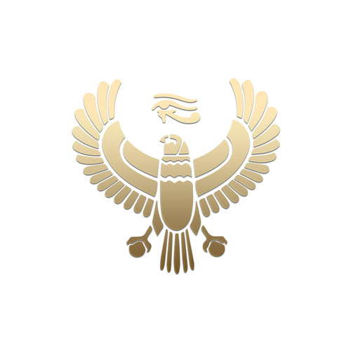 Egyptian Eagle Silhouette Vinyl Decal Notebook Car Laptop 5" x 5.5" (Gold)