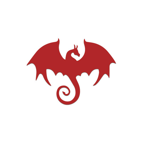 Dragon Silhouette Vinyl Decal Notebook Car Laptop 5.5" x 5" (Red)