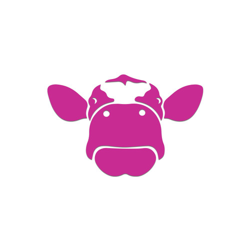 Cow Face Silhouette Vinyl Decal Notebook Car Laptop 5.5" x 3.5" (Hot Pink)