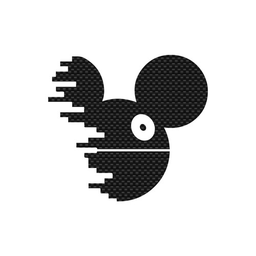 Death Star Mouse Silhouette Sticker Vinyl Decal Notebook Car Laptop 5.5" x 5" (Carbon Fiber)