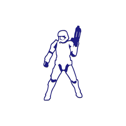 Sith Trooper Silhouette Sticker Vinyl Decal Notebook Car Laptop 2.75" x 5.5" (Blue)